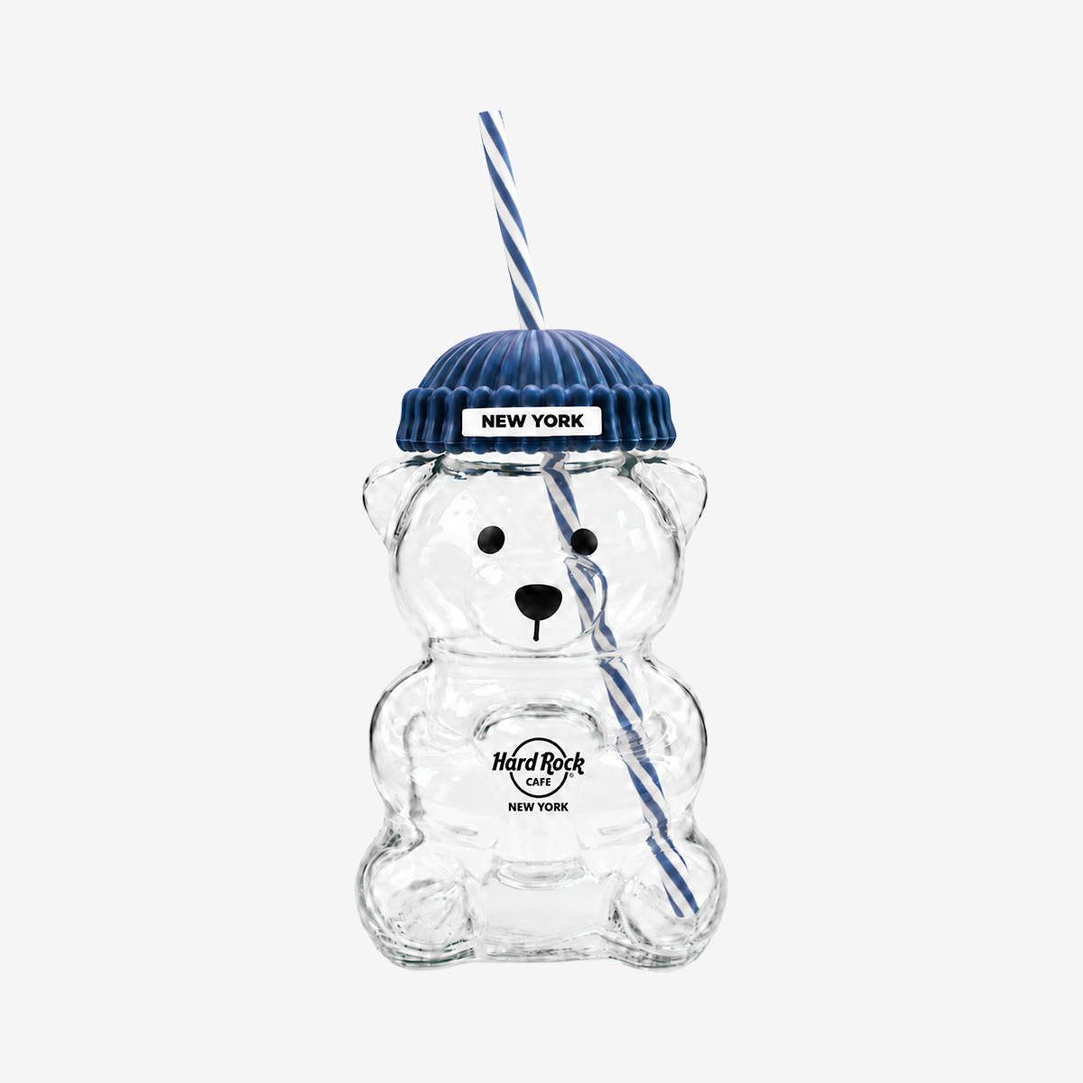 18oz Bear Glass with Navy Hat image number 1